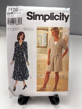 Simplicity 7126 Vintage Sewing Pattern Maren Dress Size 14 16 18 Uncut 90s